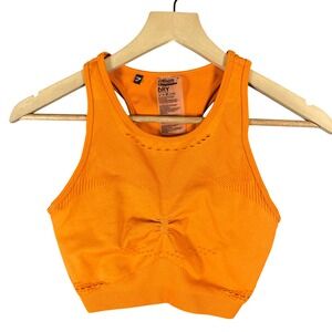 Gymshark Sports Bra Tank Top Size M Orange Dry‎ Moisture Management Seamless